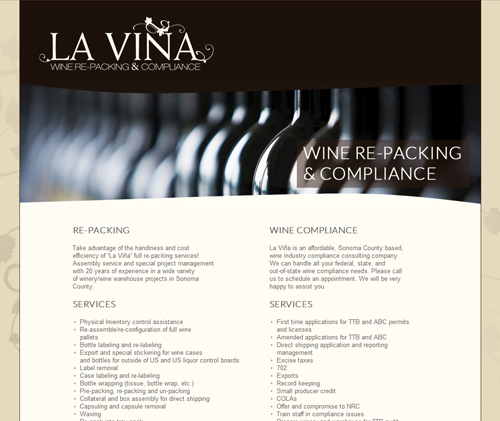 La Vina Wine Re-packing and Compliance